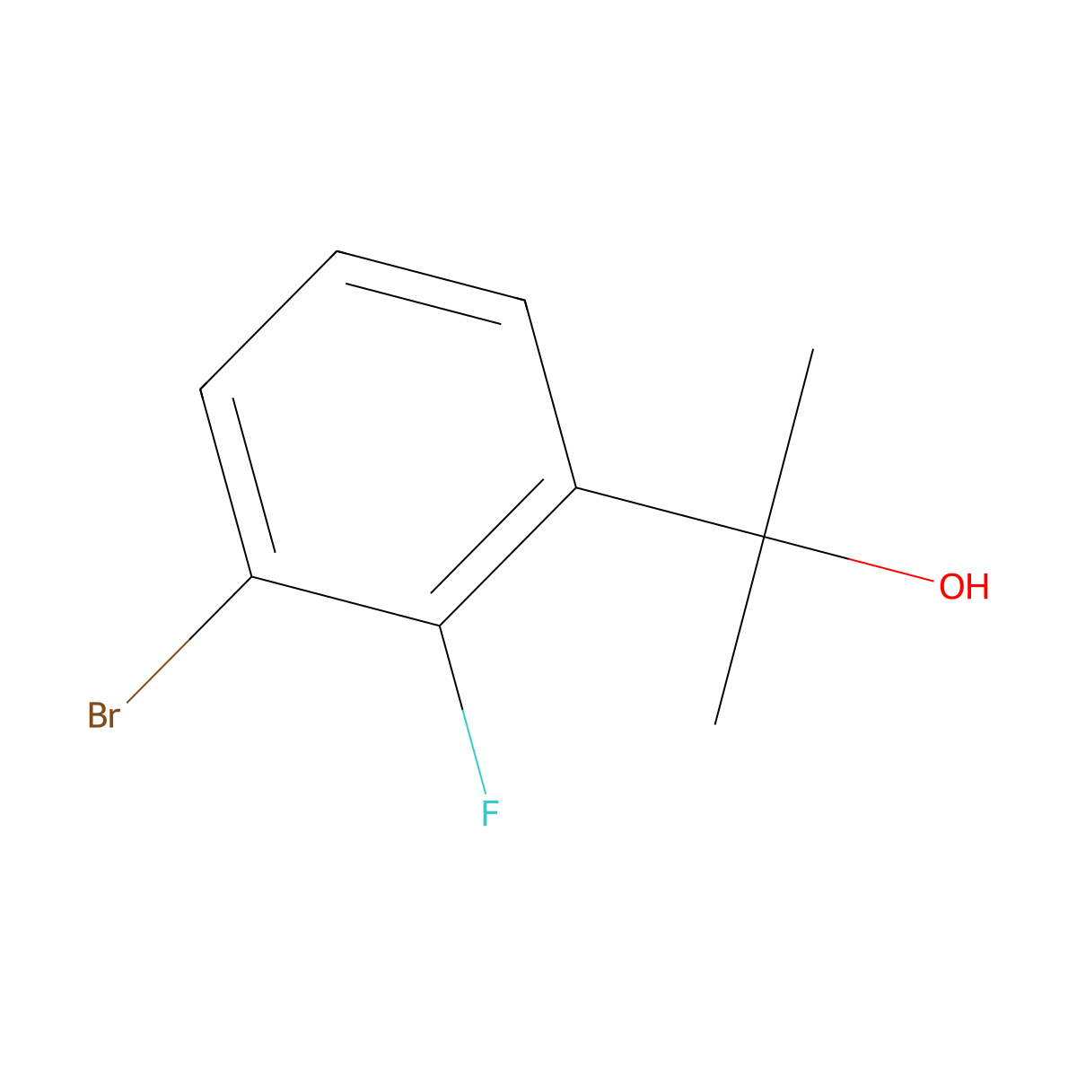 2-(3-Bromo-2-fluorophenyl)propan-2-ol molecular structure, CAS 1500758-16-6