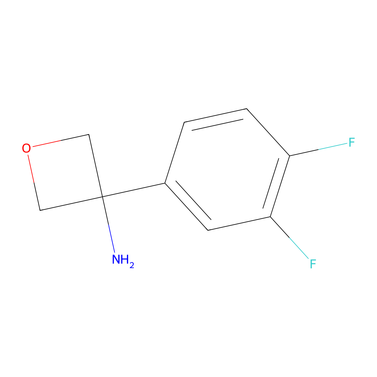 3-(3,4-Difluorophenyl)oxetan-3-amine molecular structure, CAS 1500763-32-5