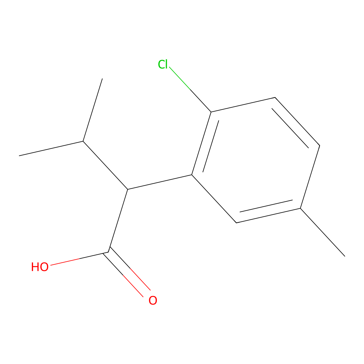 2-(2-Chloro-5-methylphenyl)-3-methylbutanoic acid molecular structure, CAS 1500771-07-2