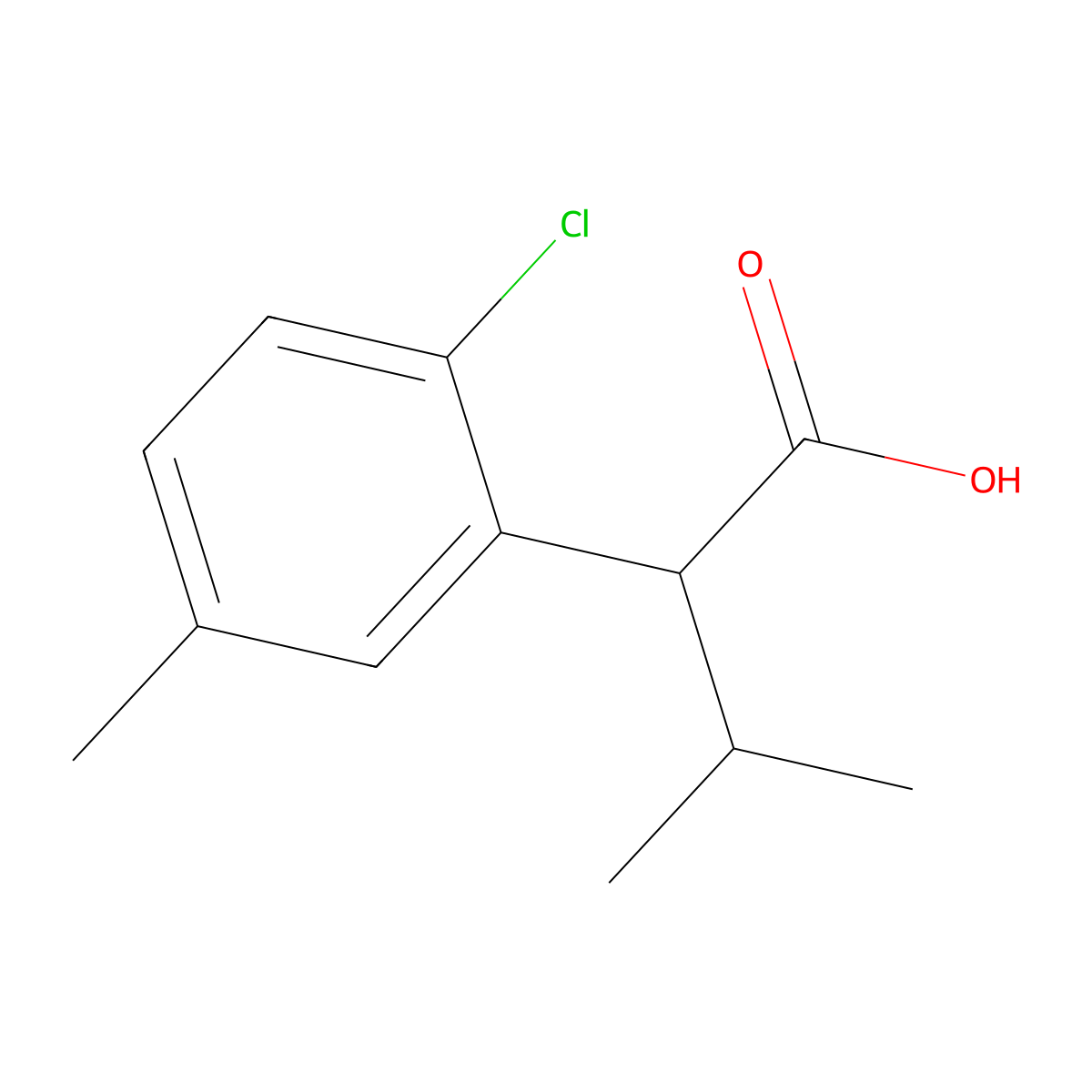 2-(2-Chloro-5-methylphenyl)-3-methylbutanoic acid molecular structure, CAS 1500771-07-2