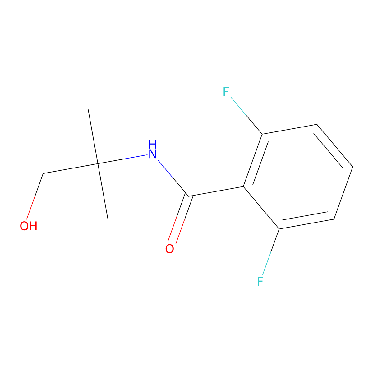 2,6-Difluoro-N-(1-hydroxy-2-methyl-2-propyl)benzamide molecular structure, CAS 150079-31-5