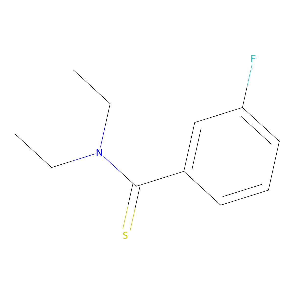 N,N-diethyl-3-(fluoro)thiobenzamide molecular structure, CAS 150079-42-8