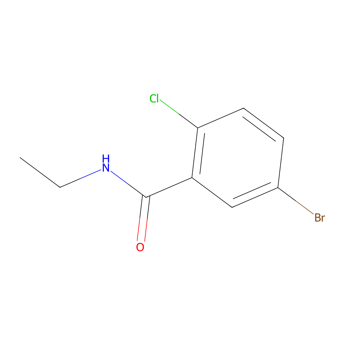Ethyl 5-bromo-2-chlorobenzamide molecular structure, CAS 150079-92-8