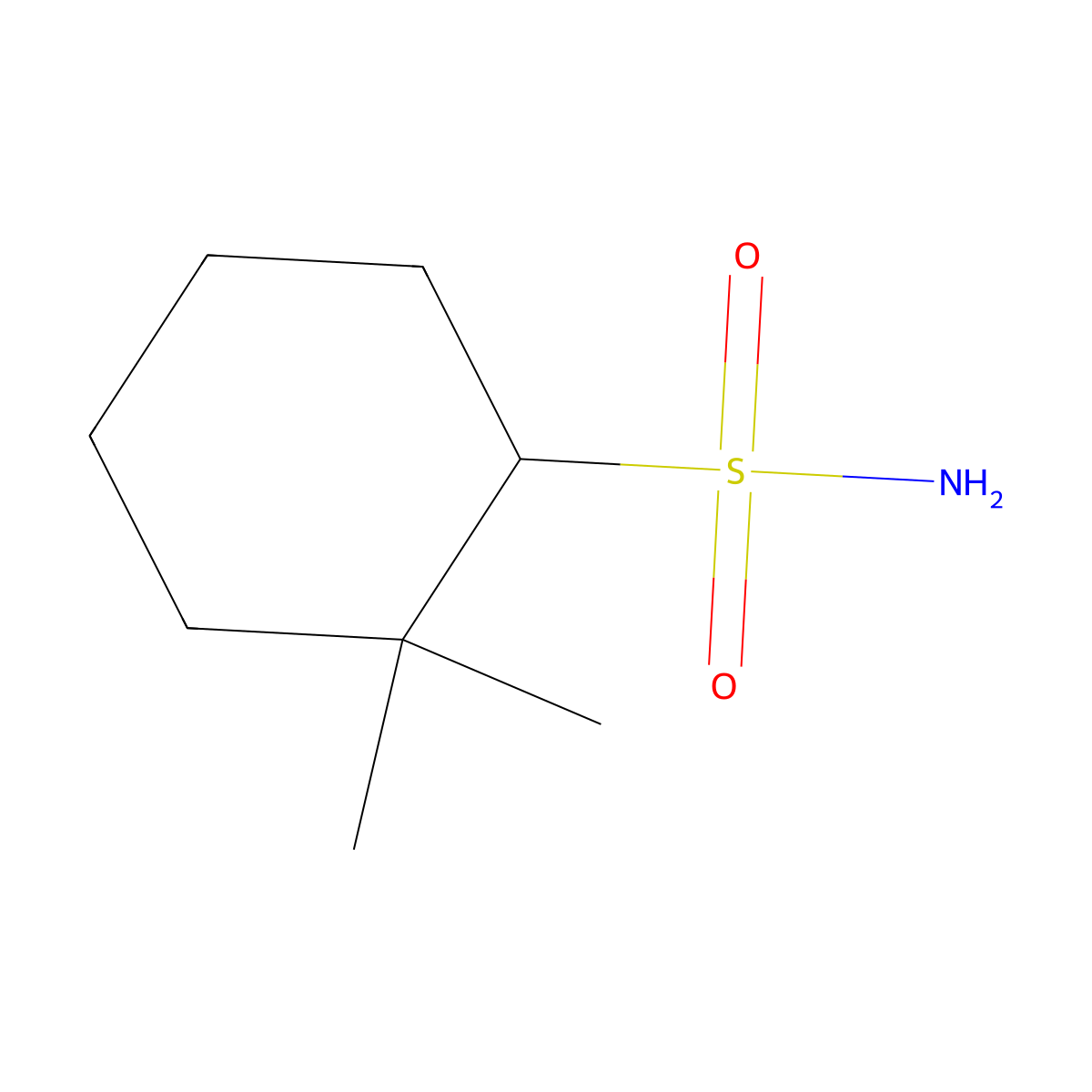 2,2-Dimethylcyclohexane-1-sulfonamide molecular structure, CAS 1500797-26-1