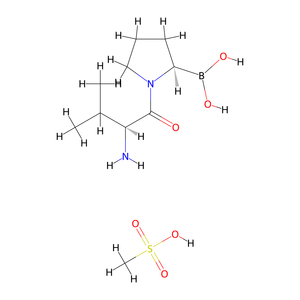 Talabostat mesylate molecular structure, CAS 150080-09-4