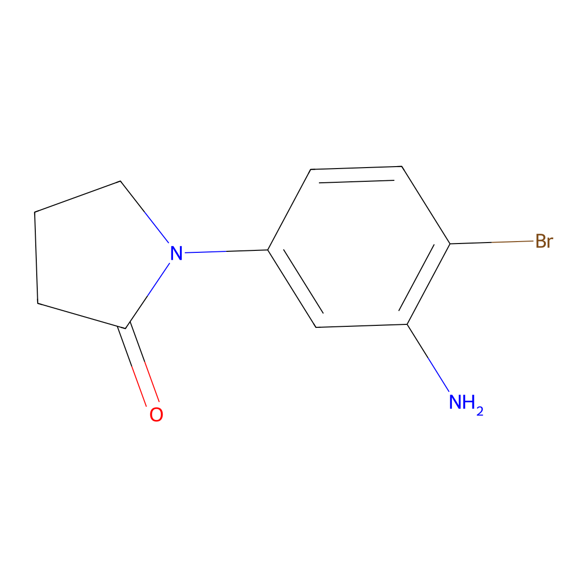 1-(3-Amino-4-bromophenyl)pyrrolidin-2-one molecular structure, CAS 1500804-95-4