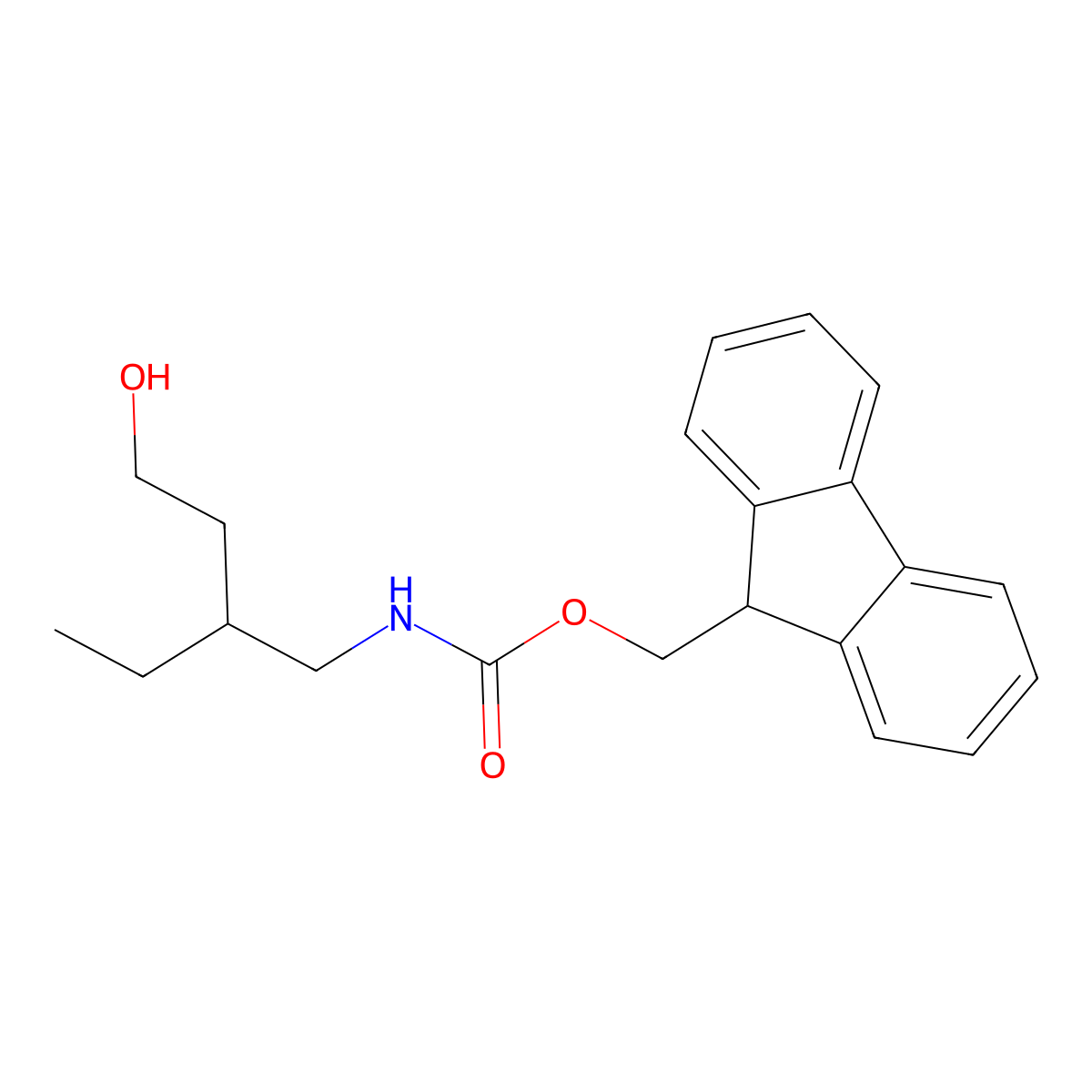 (9H-fluoren-9-yl)methyl N-(2-ethyl-4-hydroxybutyl)carbamate molecular structure, CAS 1500816-50-1