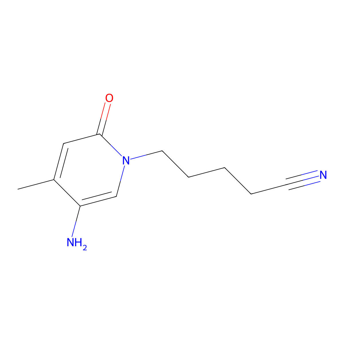 5-(5-Amino-4-methyl-2-oxopyridin-1(2h)-yl)pentanenitrile molecular structure, CAS 1500822-41-2