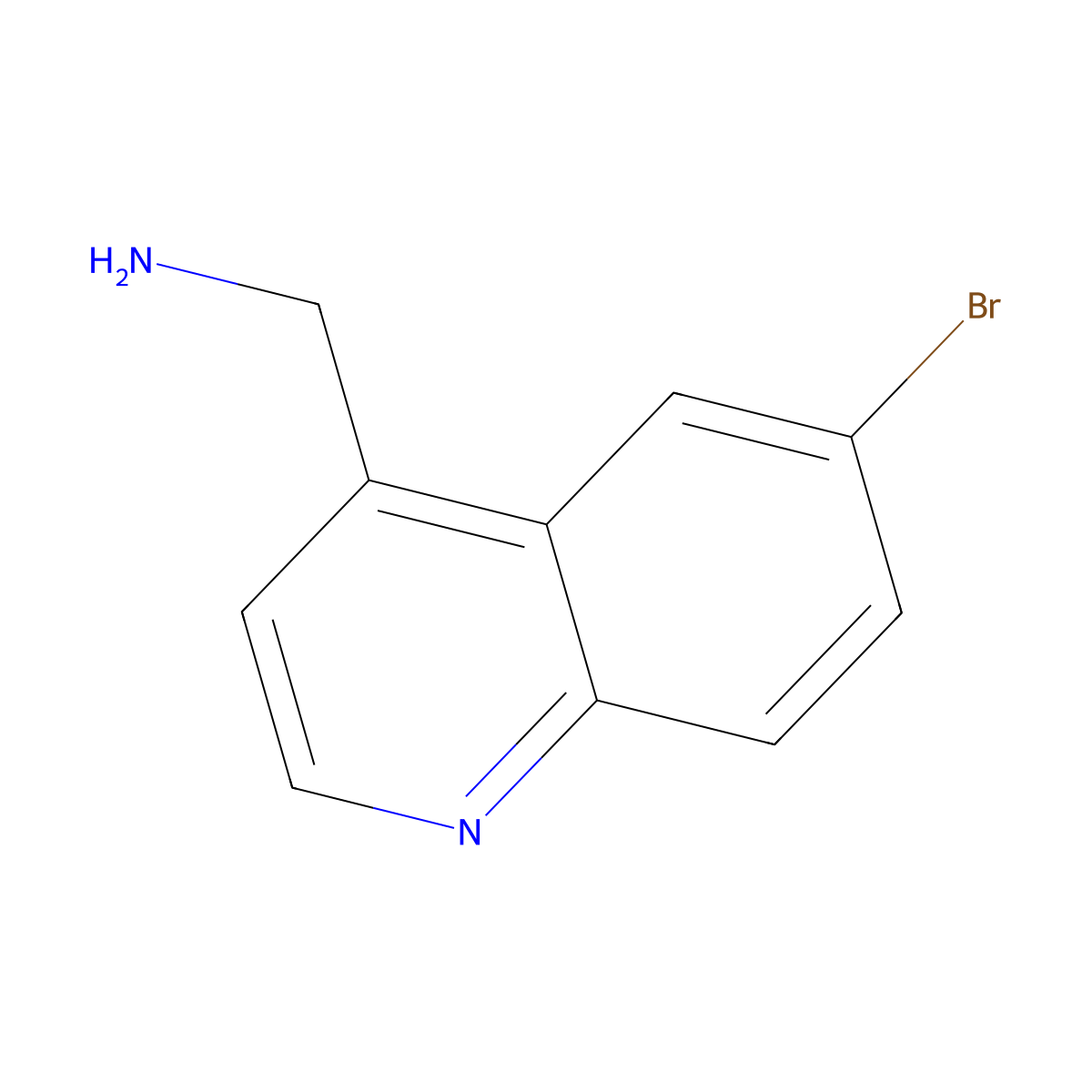 (6-Bromoquinolin-4-yl)methanamine molecular structure, CAS 1500836-21-4