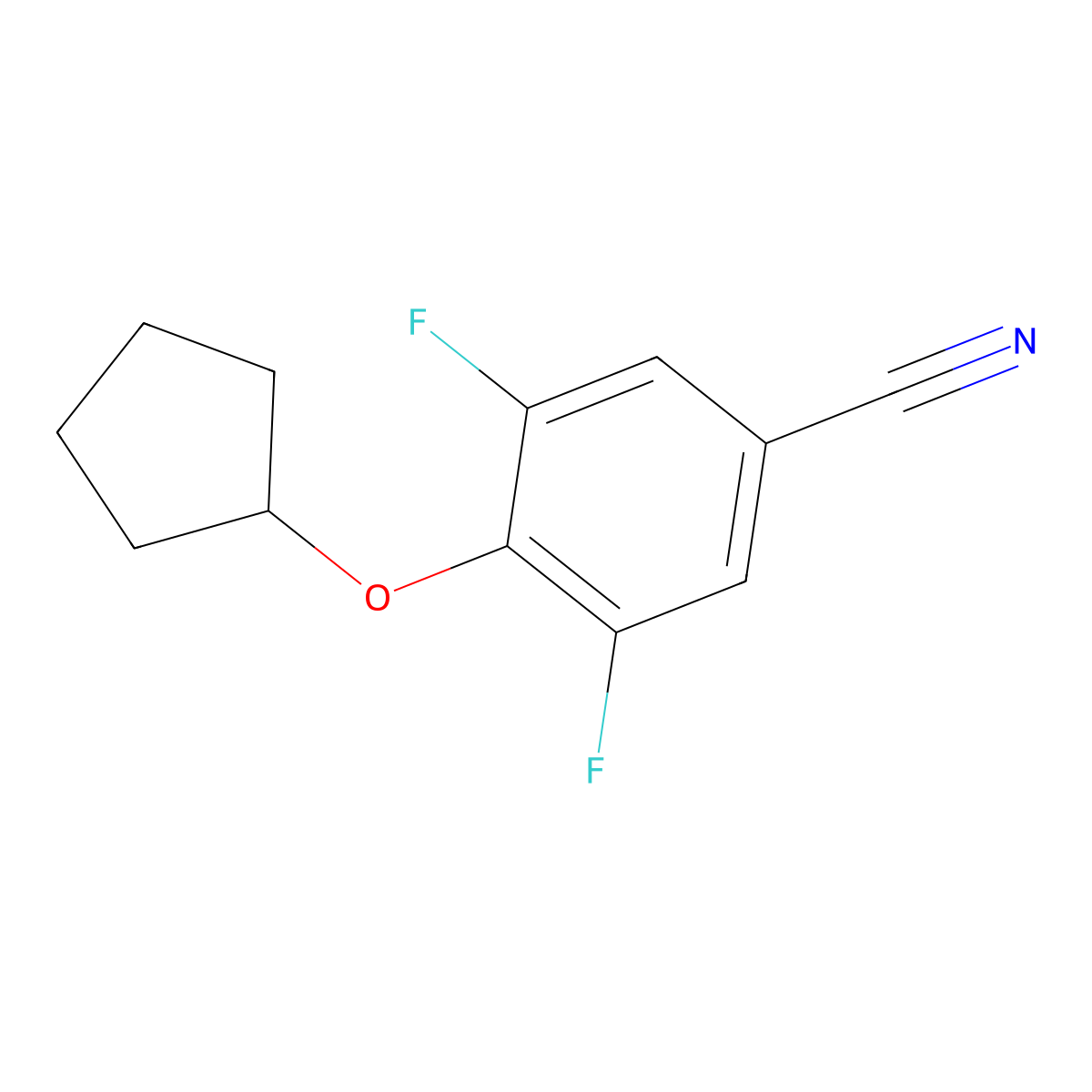 4-(Cyclopentyloxy)-3,5-difluorobenzonitrile molecular structure, CAS 1500838-57-2