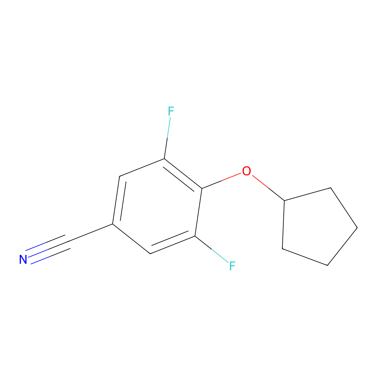 4-(Cyclopentyloxy)-3,5-difluorobenzonitrile molecular structure, CAS 1500838-57-2