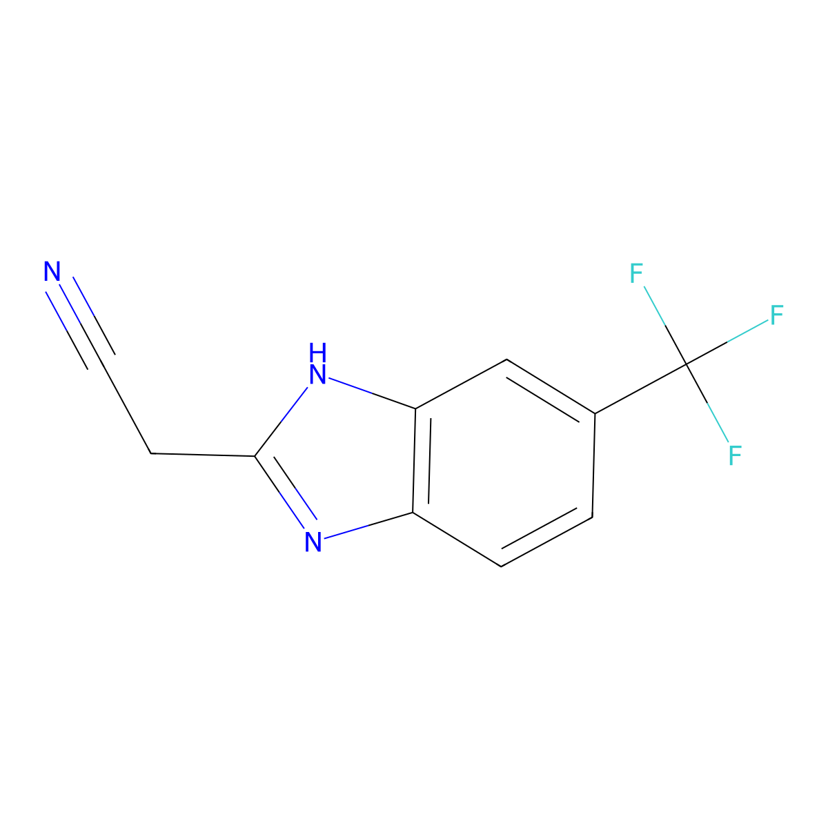 2-(Cyanomethyl)-6-(trifluoromethyl)benzimidazole molecular structure, CAS 1500844-32-5