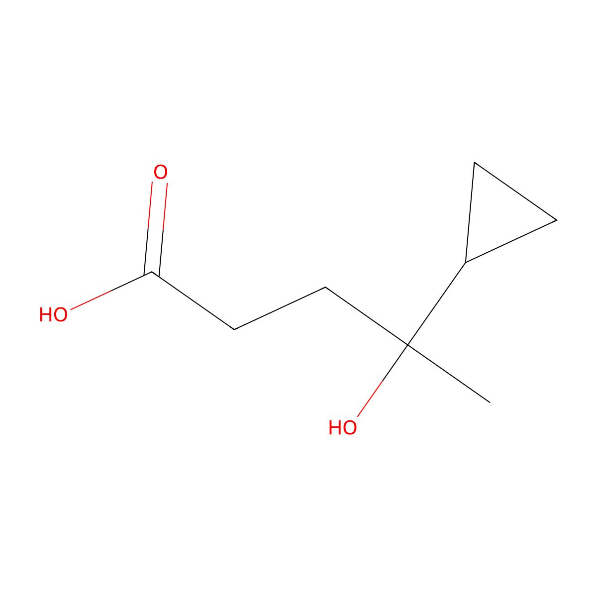 4-Cyclopropyl-4-hydroxypentanoic acid molecular structure, CAS 1500846-23-0