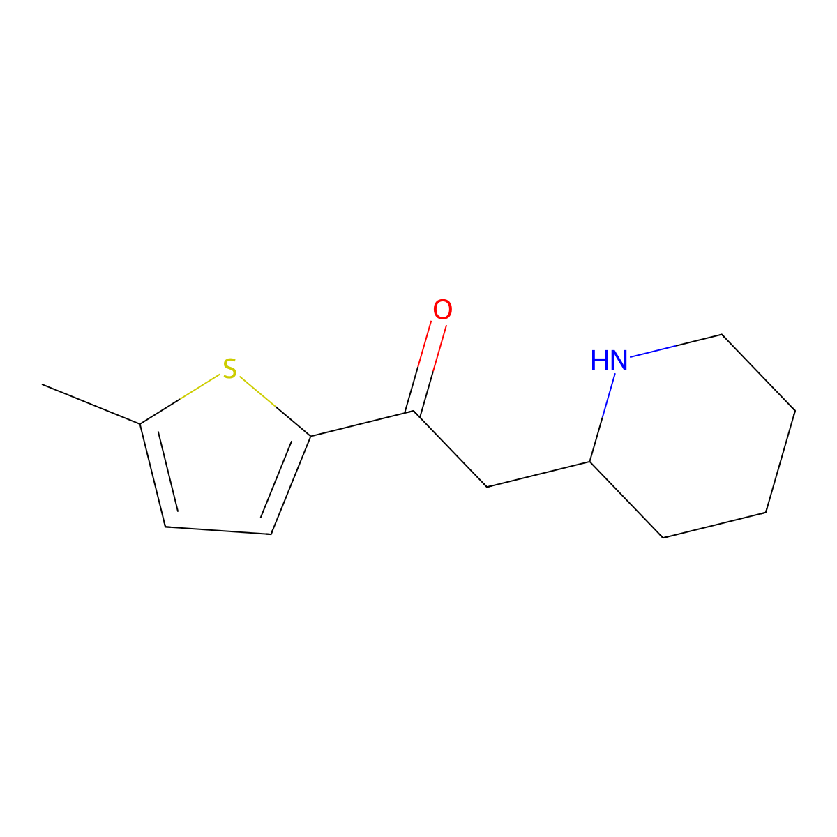 1-(5-Methylthiophen-2-yl)-2-(piperidin-2-yl)ethan-1-one molecular structure, CAS 1500849-85-3