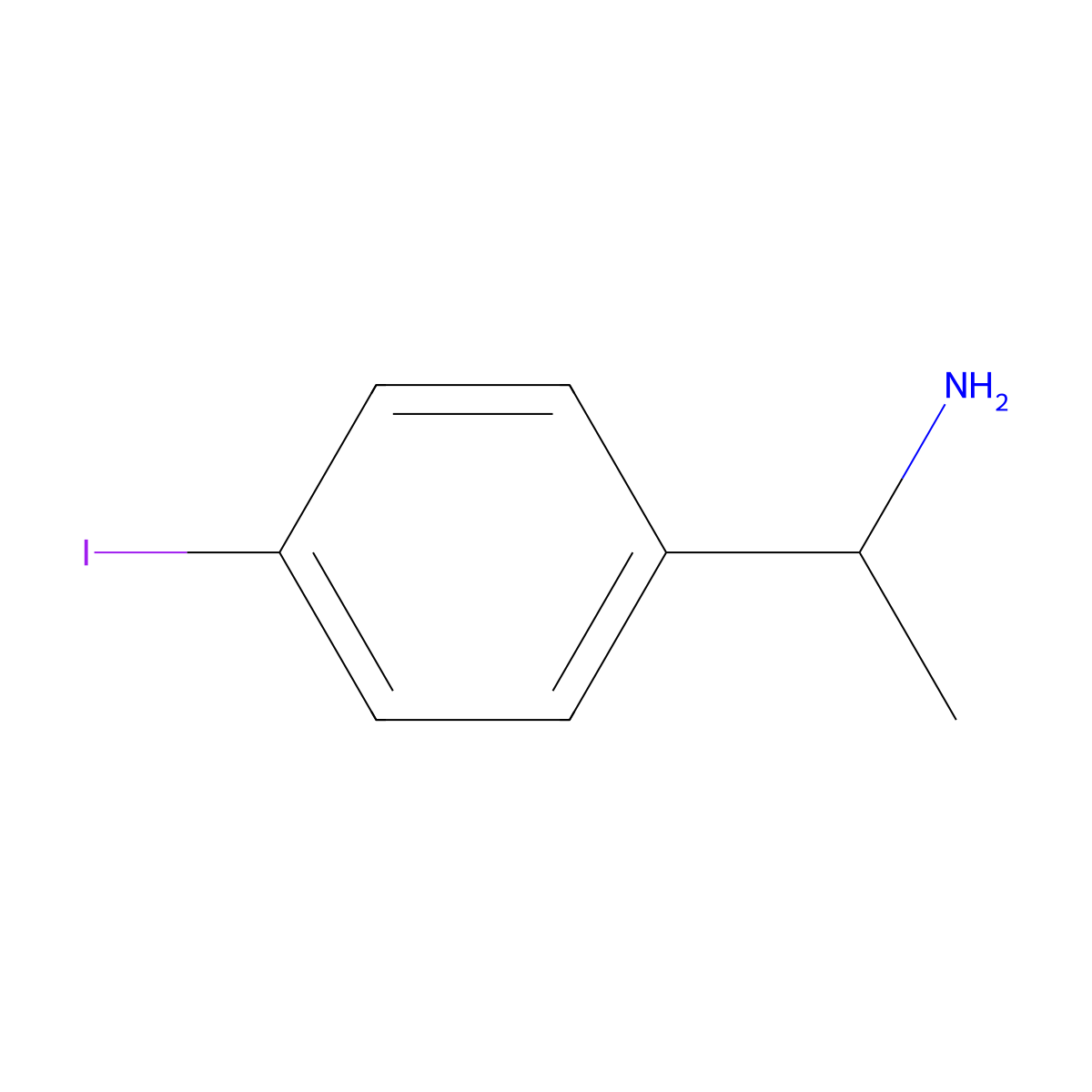 (1R)-1-(4-iodophenyl)ethanamine molecular structure, CAS 150085-44-2