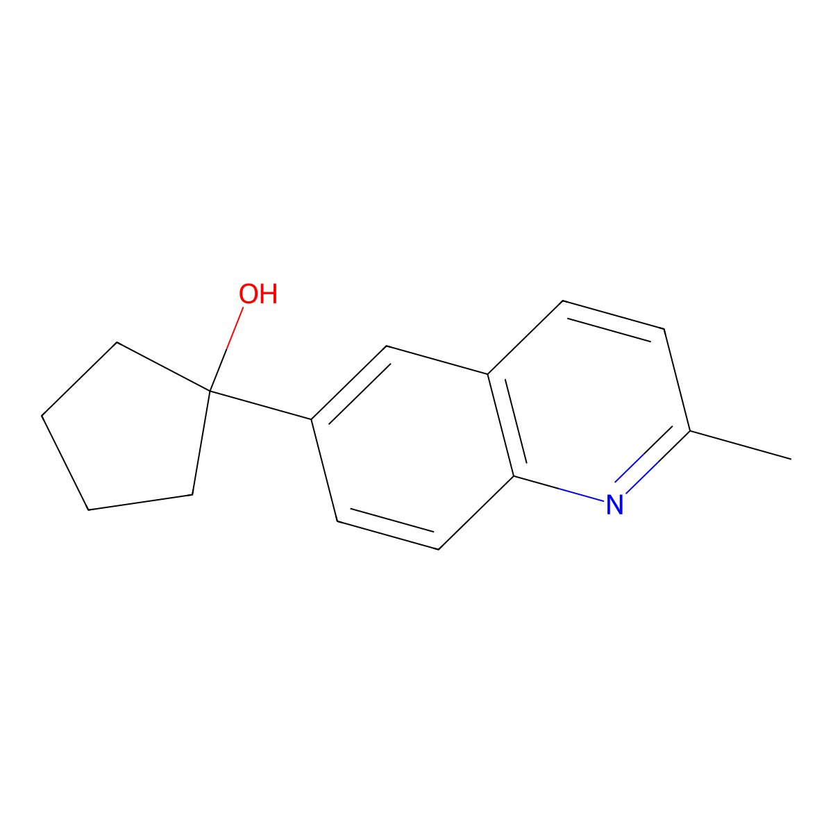1-(2-Methyl-6-quinolinyl)cyclopentanol molecular structure, CAS 1500850-14-5