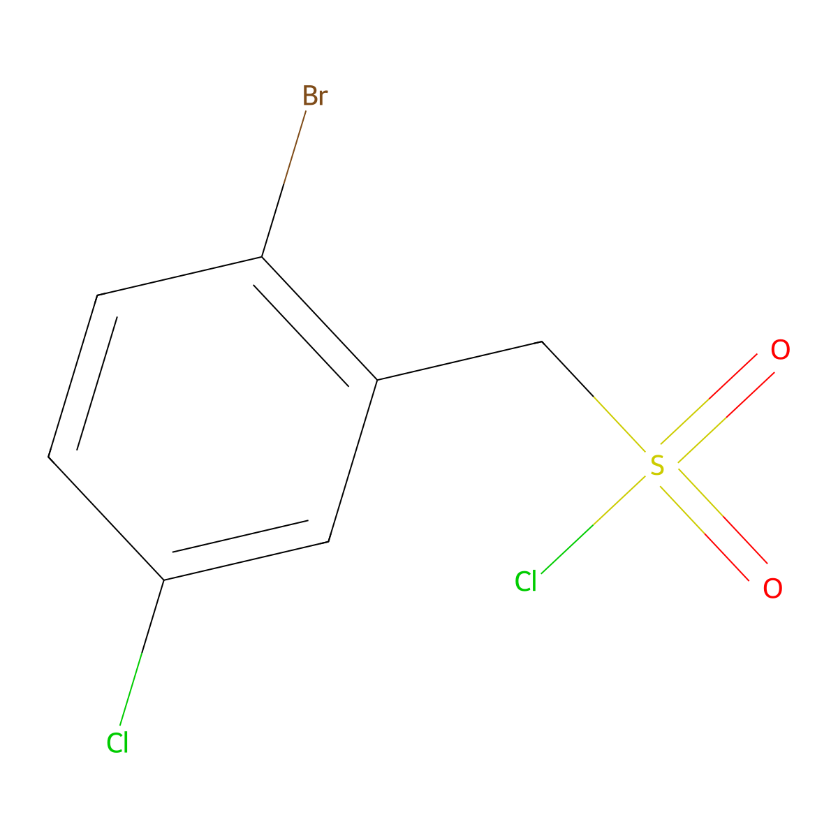 (2-Bromo-5-chlorophenyl)methanesulfonyl chloride molecular structure, CAS 1500851-58-0