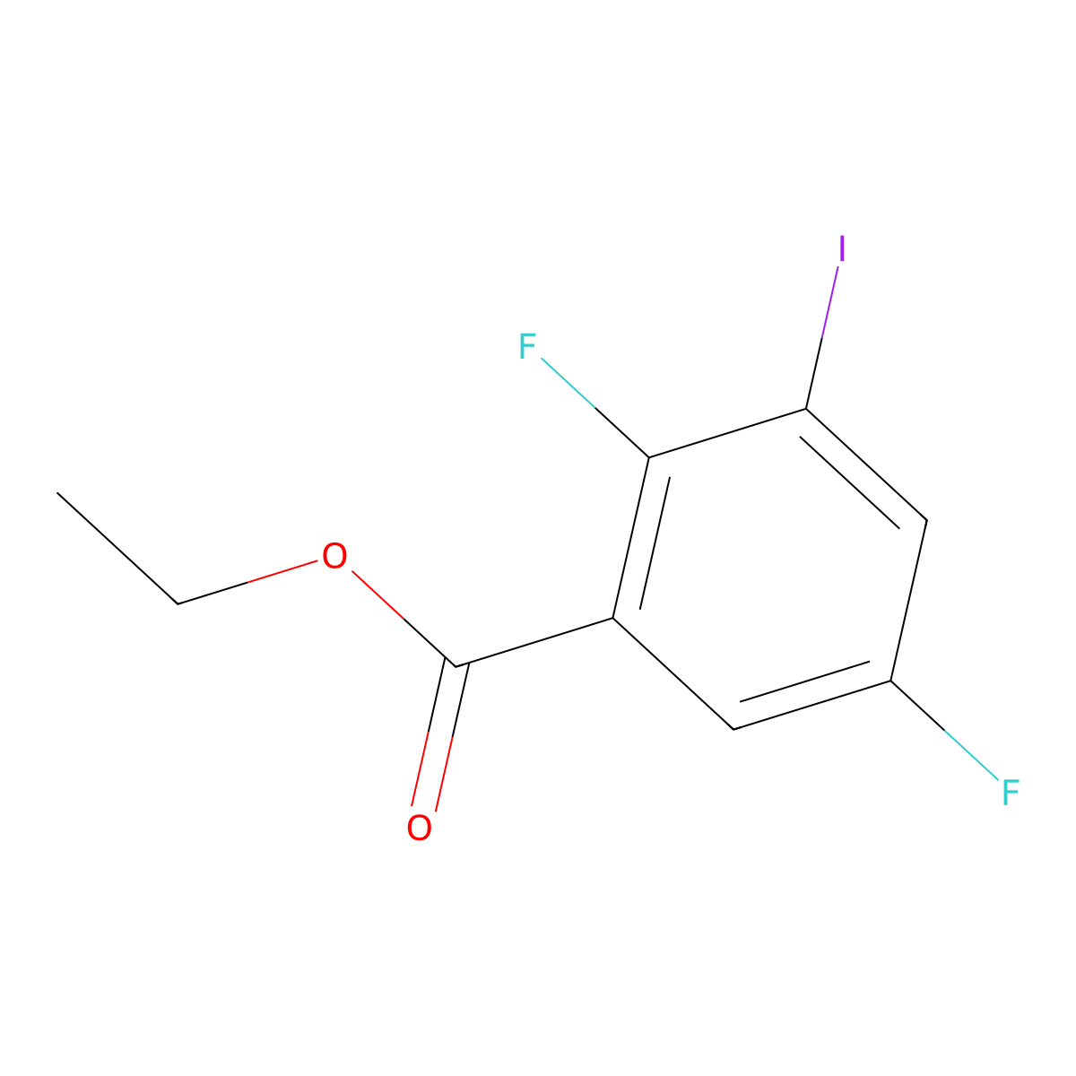 Ethyl 2,5-difluoro-3-iodobenzoate molecular structure, CAS 1500860-15-0