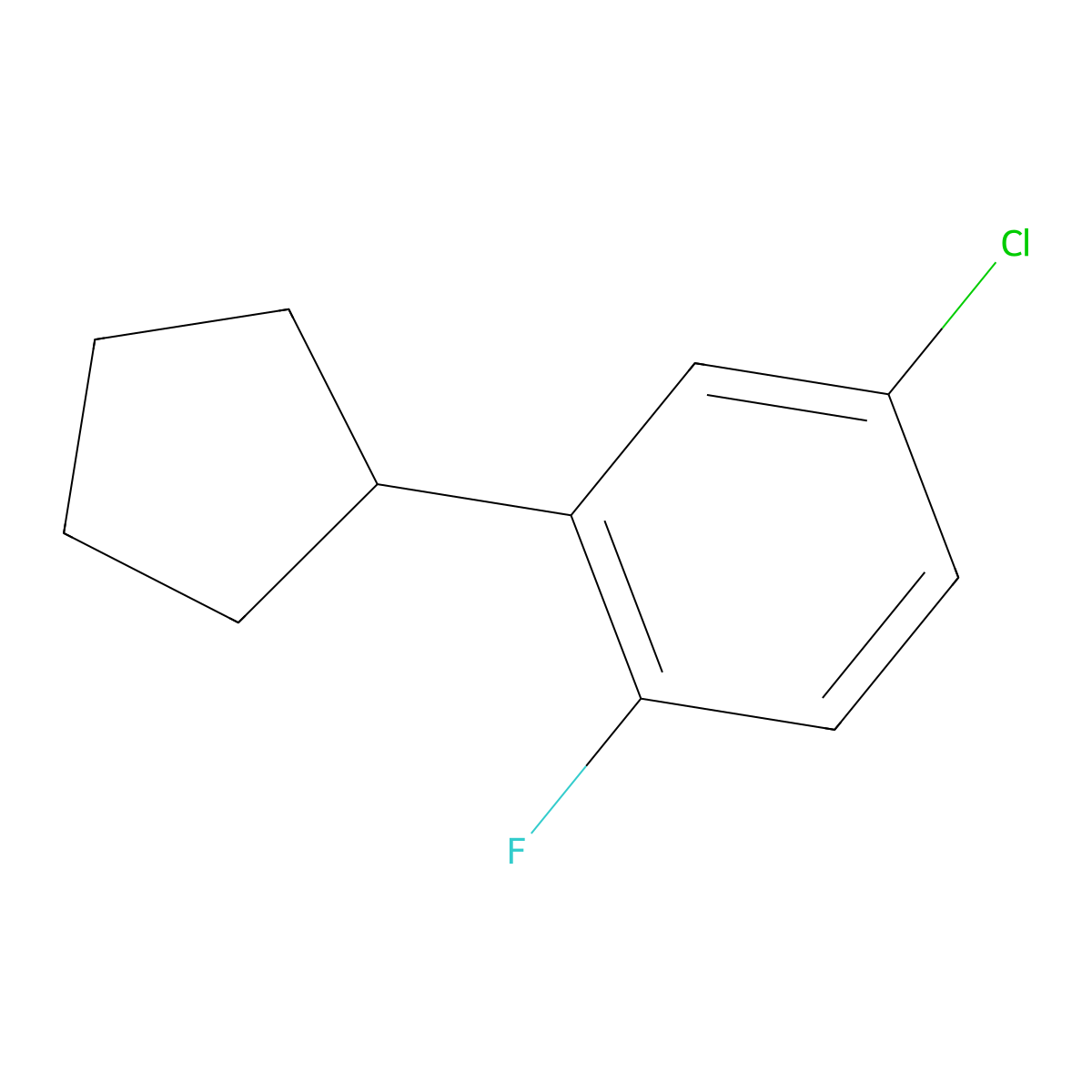 4-Chloro-2-cyclopentyl-1-fluorobenzene molecular structure, CAS 1500868-85-8