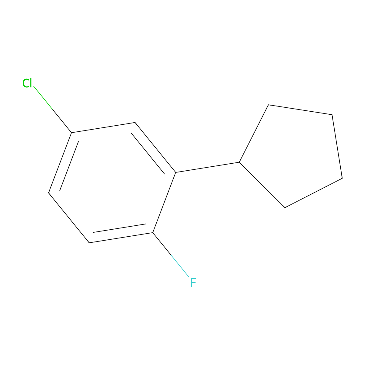 4-Chloro-2-cyclopentyl-1-fluorobenzene molecular structure, CAS 1500868-85-8