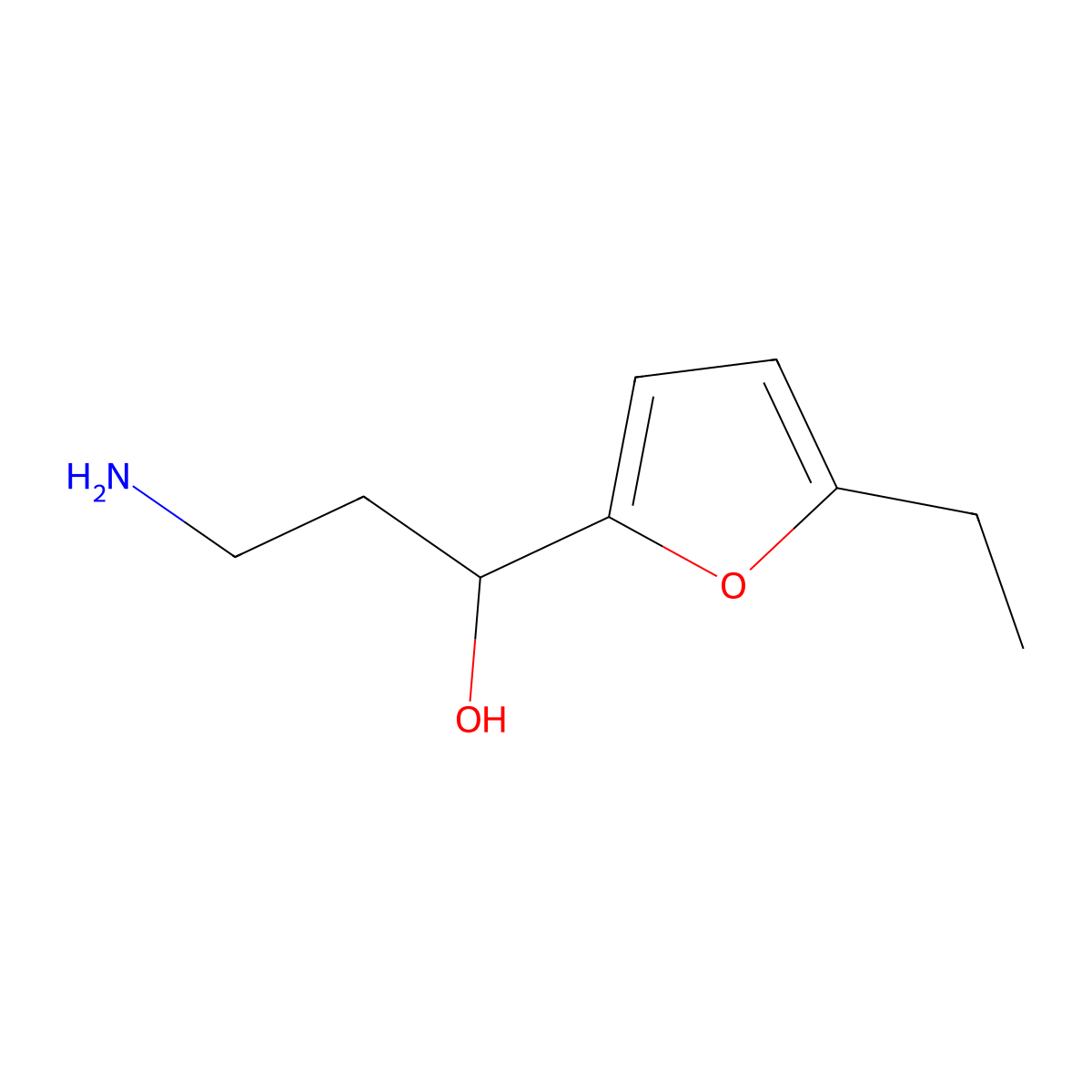 3-Amino-1-(5-ethylfuran-2-yl)propan-1-ol molecular structure, CAS 1500874-50-9