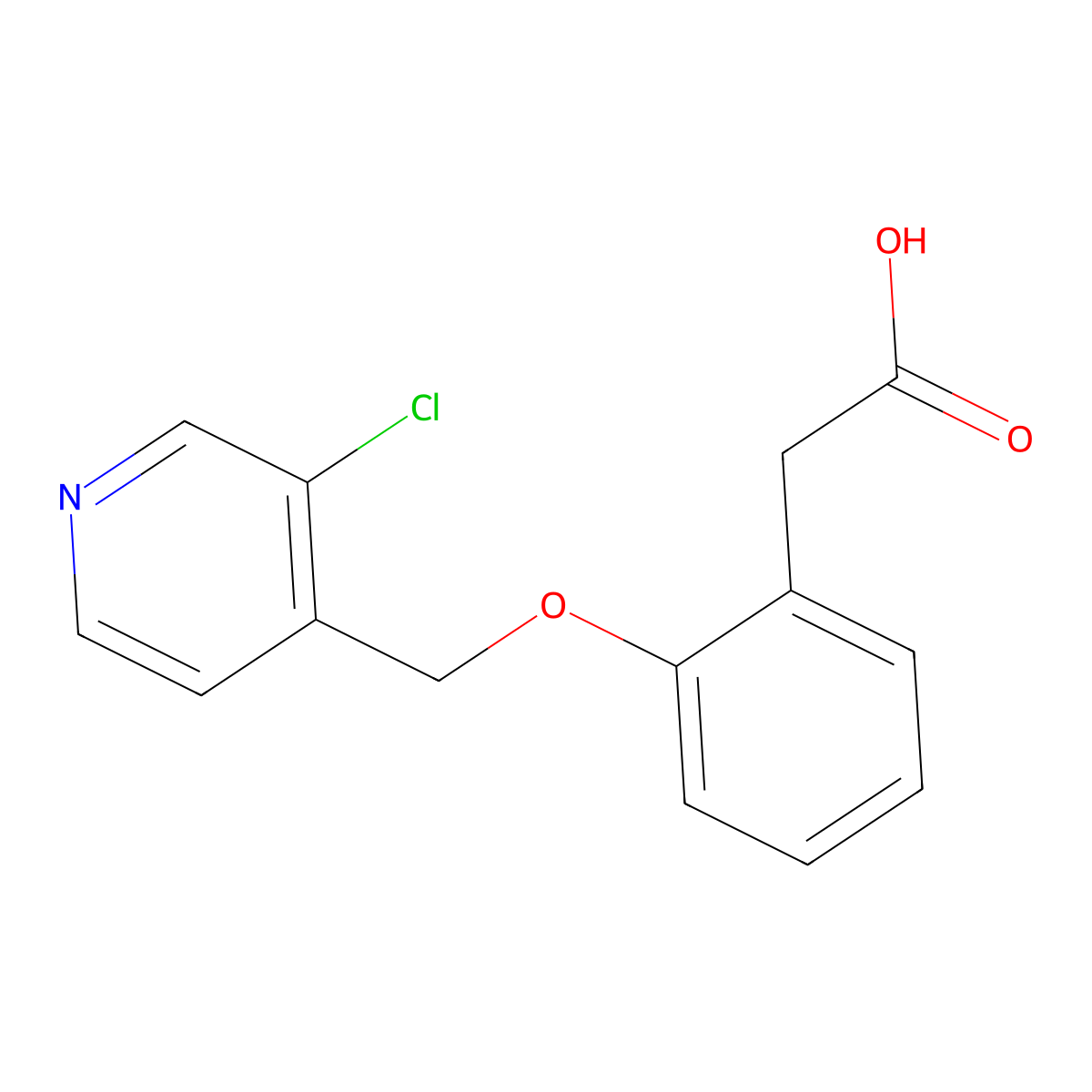 2-(2-((3-Chloropyridin-4-yl)methoxy)phenyl)acetic acid molecular structure, CAS 1500880-56-7