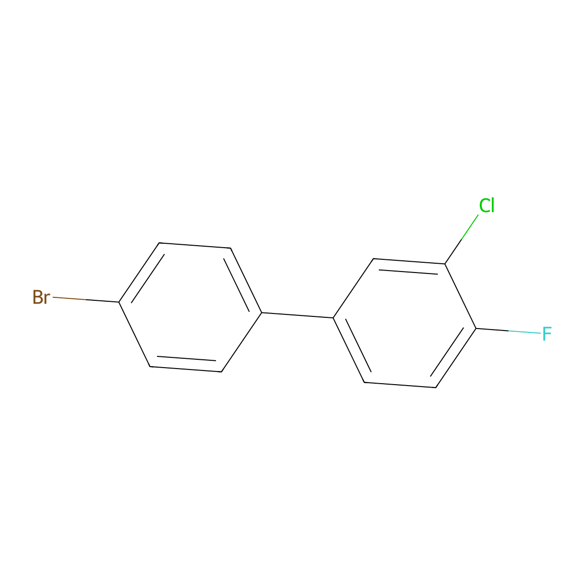 4'-Bromo-3-chloro-4-fluoro-1,1'-biphenyl molecular structure, CAS 1500884-73-0