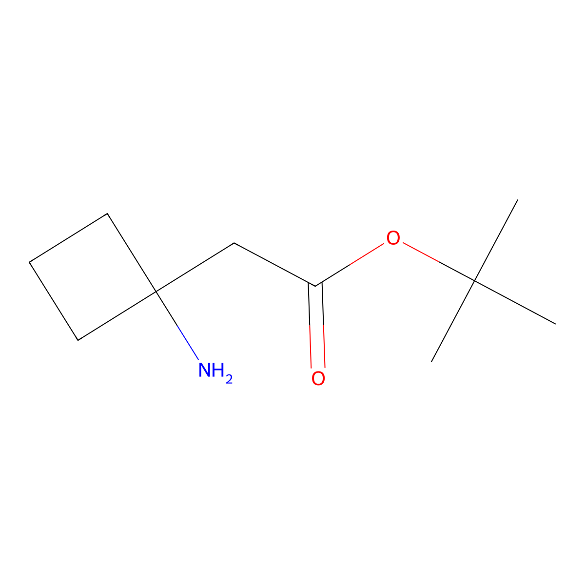Tert-butyl 2-(1-aminocyclobutyl)acetate molecular structure, CAS 1500895-01-1