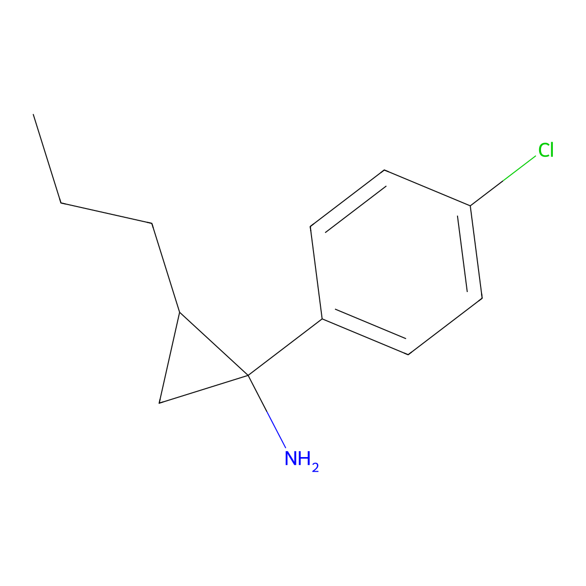 1-(4-Chlorophenyl)-2-propylcyclopropan-1-amine molecular structure, CAS 1500900-02-6
