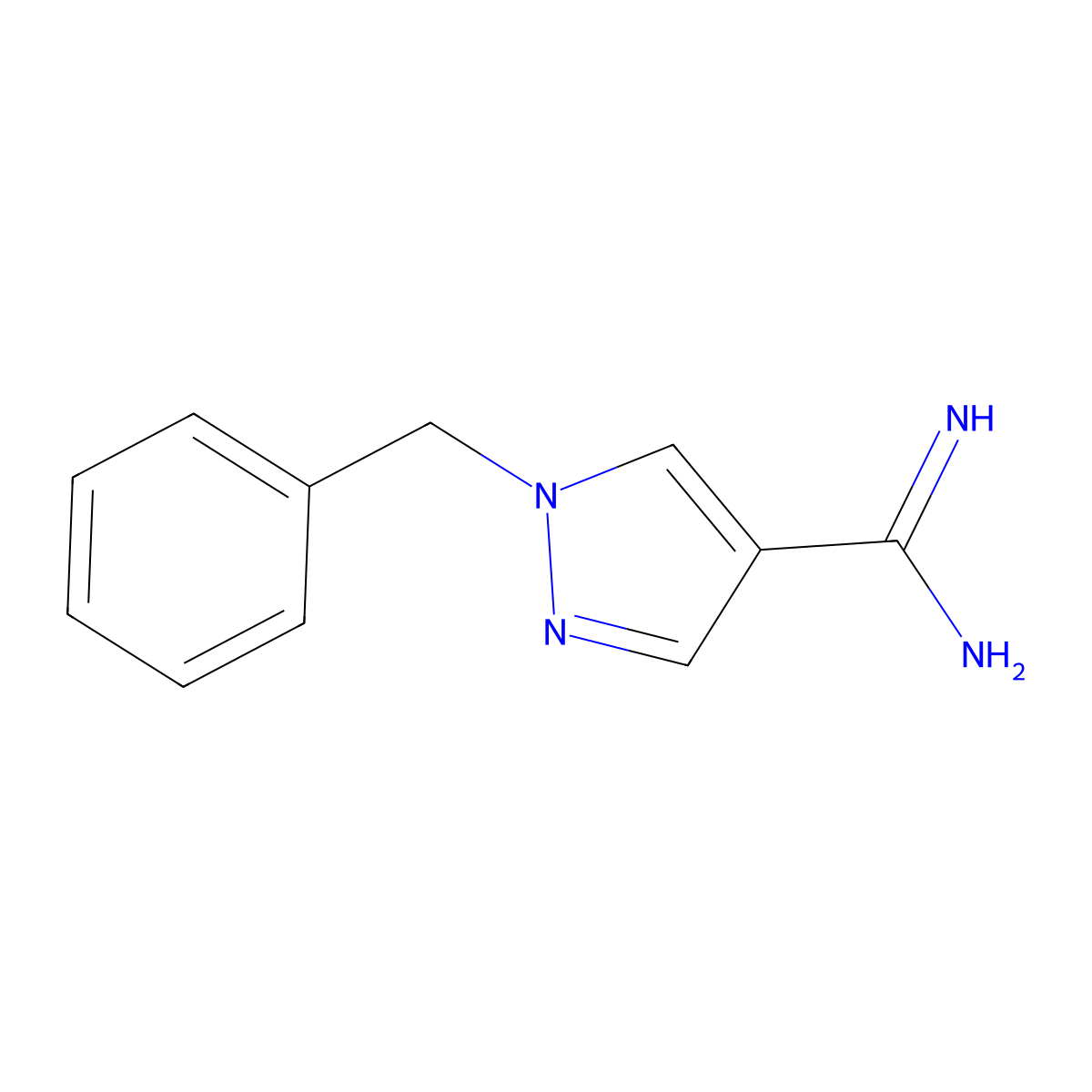 1-benzyl-1H-pyrazole-4-carboximidamide molecular structure, CAS 1500916-35-7