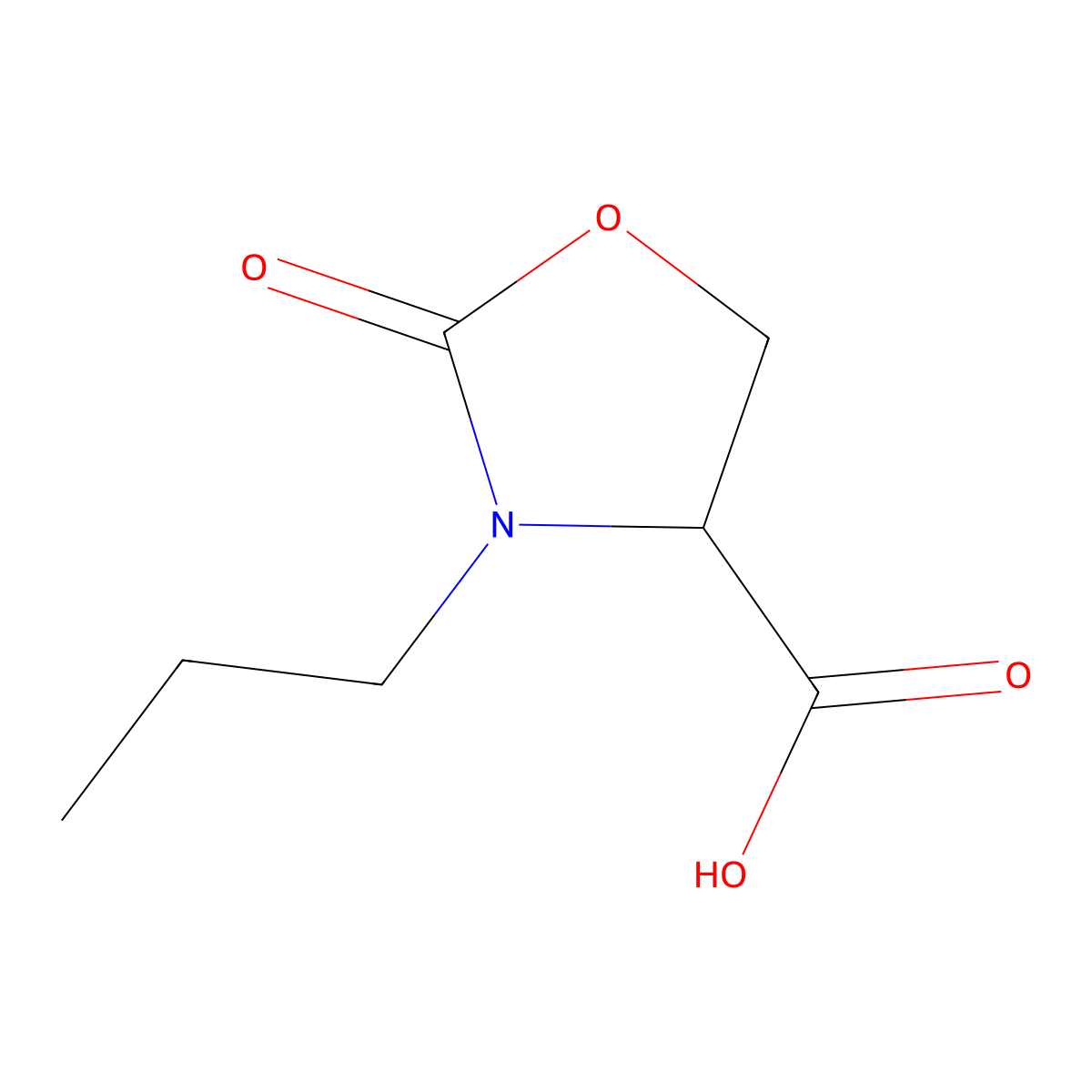 2-Oxo-3-propyl-1,3-oxazolidine-4-carboxylic acid molecular structure, CAS 1500921-26-5