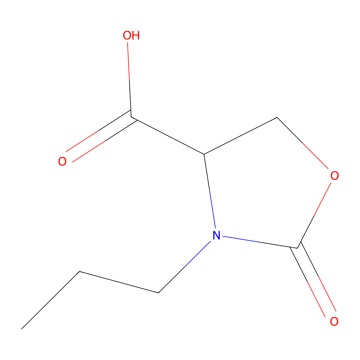 2-Oxo-3-propyl-1,3-oxazolidine-4-carboxylic acid molecular structure, CAS 1500921-26-5