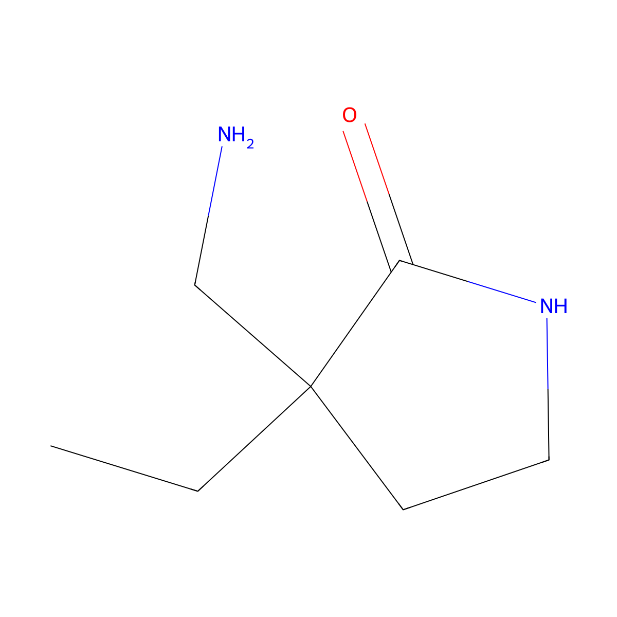 3-(Aminomethyl)-3-ethylpyrrolidin-2-one molecular structure, CAS 1500924-38-8