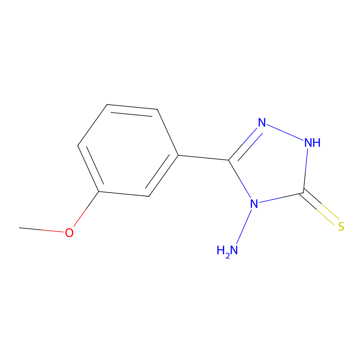4-amino-5-(3-methoxyphenyl)-4H-1,2,4-triazole-3-thiol molecular structure, CAS 150093-61-1