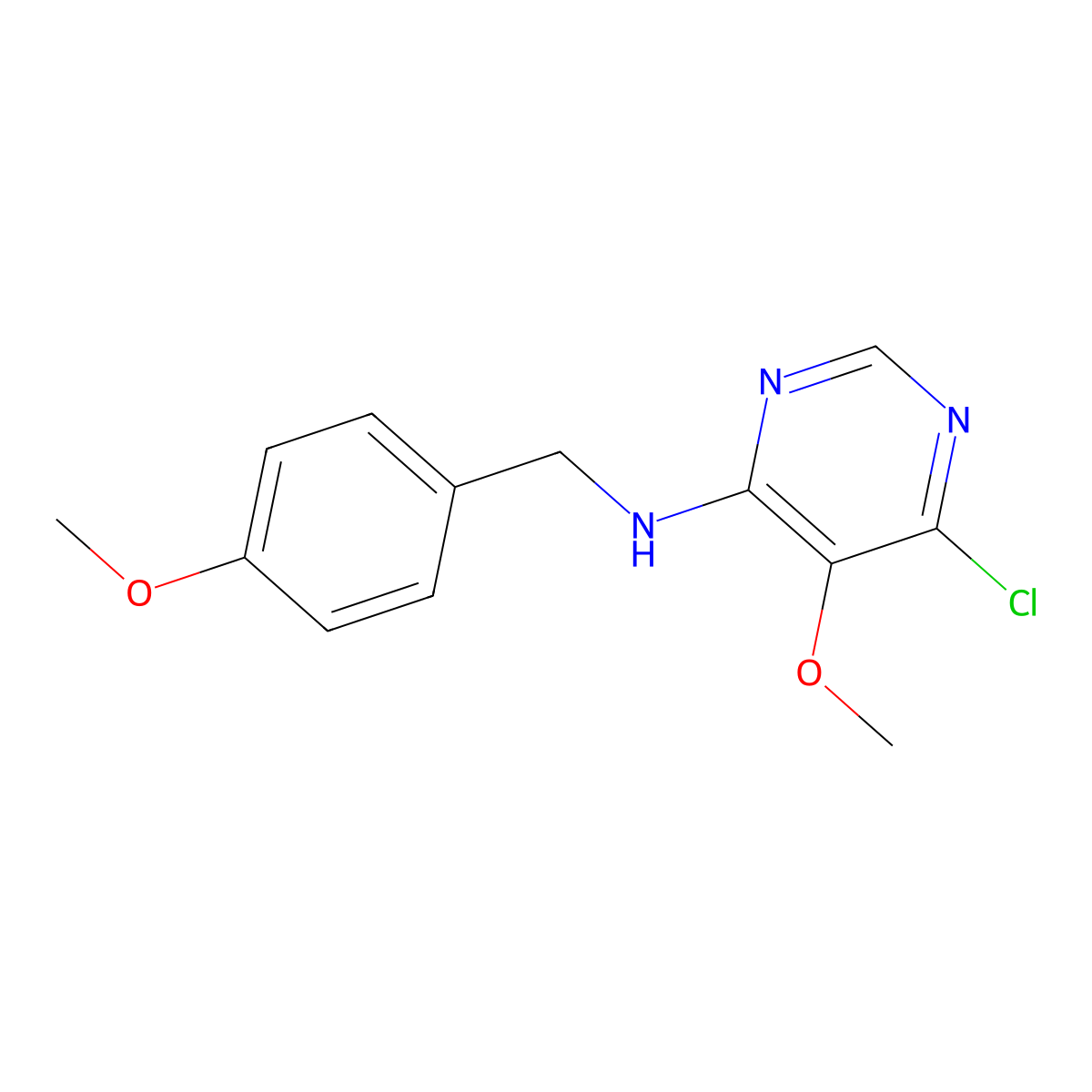 6-Chloro-5-methoxy-N-[(4-methoxyphenyl)methyl]-4-pyrimidinamine molecular structure, CAS 1500937-04-1