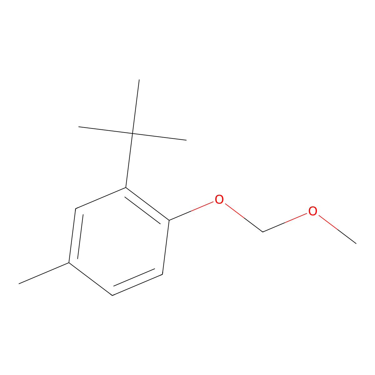 Benzene, 2-(1,1-dimethylethyl)-1-(methoxymethoxy)-4-methyl- molecular structure, CAS 150094-87-4