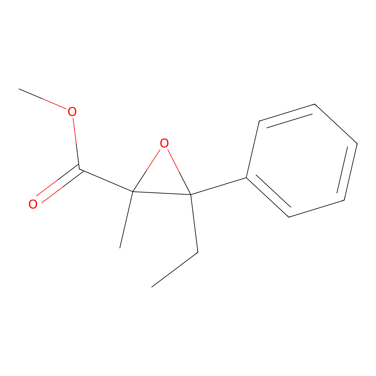 Methyl 3-ethyl-2-methyl-3-phenyloxirane-2-carboxylate molecular structure, CAS 1500941-21-8