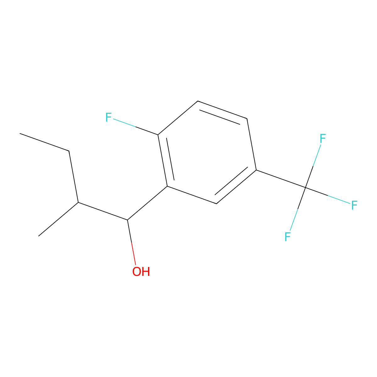 2-Fluoro-alpha-(1-methylpropyl)-5-(trifluoromethyl)benZenemethanol molecular structure, CAS 1500943-80-5