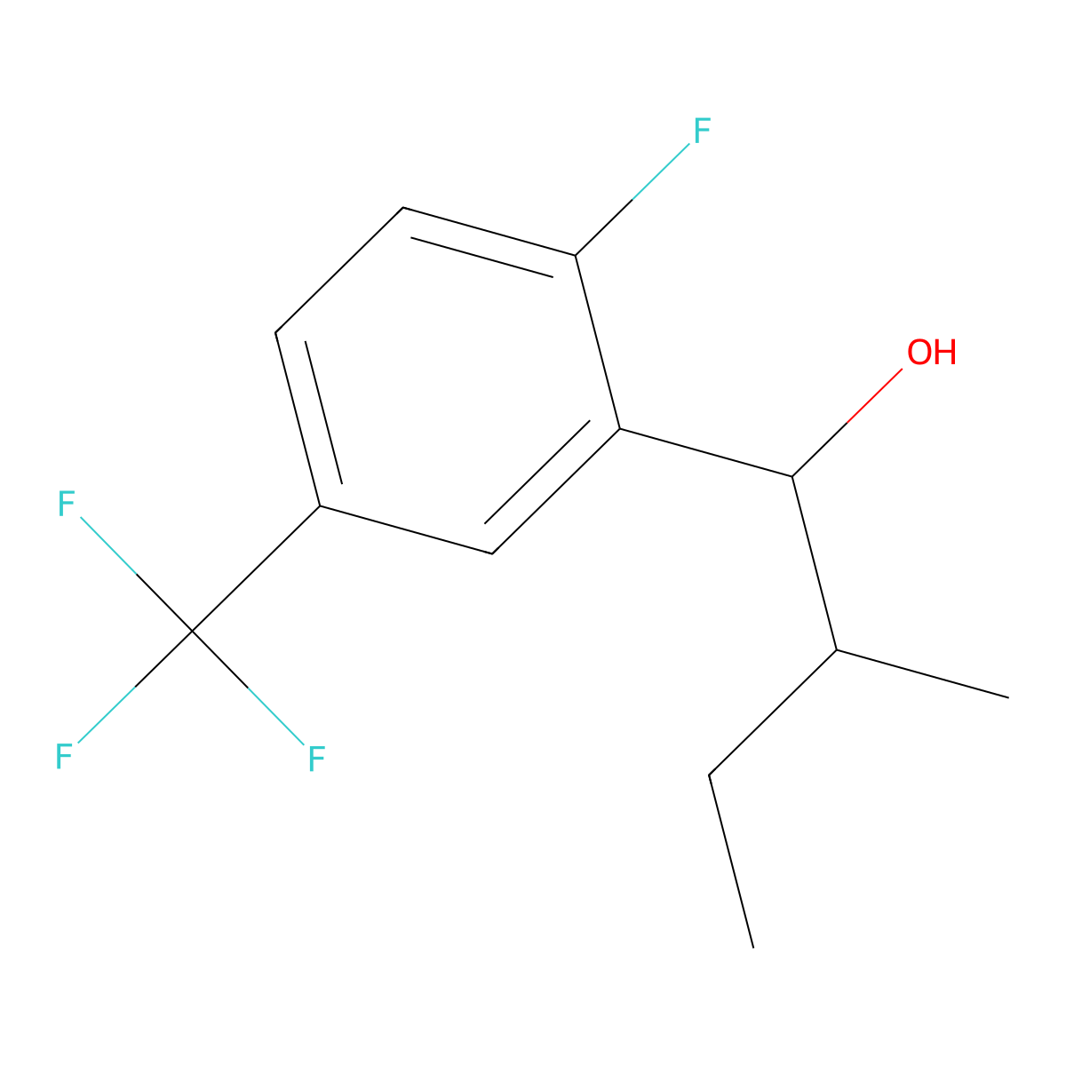 2-Fluoro-alpha-(1-methylpropyl)-5-(trifluoromethyl)benZenemethanol molecular structure, CAS 1500943-80-5