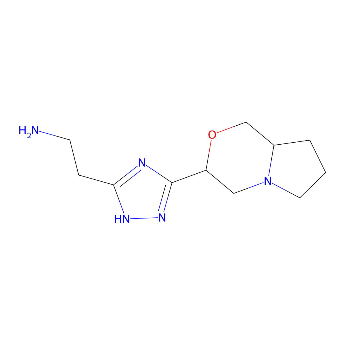 2-(5-{hexahydro-1H-pyrrolo[2,1-c]morpholin-3-yl}-4H-1,2,4-triazol-3-yl)ethan-1-amine molecular structure, CAS 1500952-22-6