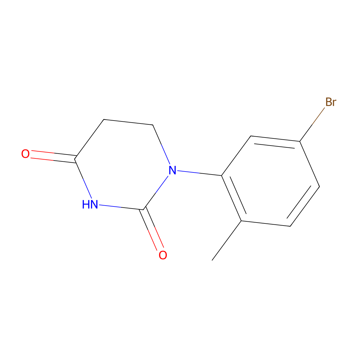 1-(5-Bromo-2-methylphenyl)dihydropyrimidine-2,4(1H,3H)-dione molecular structure, CAS 1500958-16-6