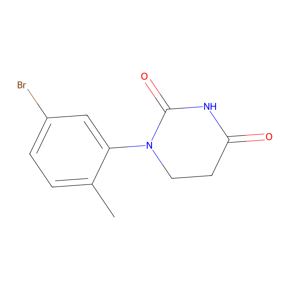 1-(5-Bromo-2-methylphenyl)dihydropyrimidine-2,4(1H,3H)-dione molecular structure, CAS 1500958-16-6