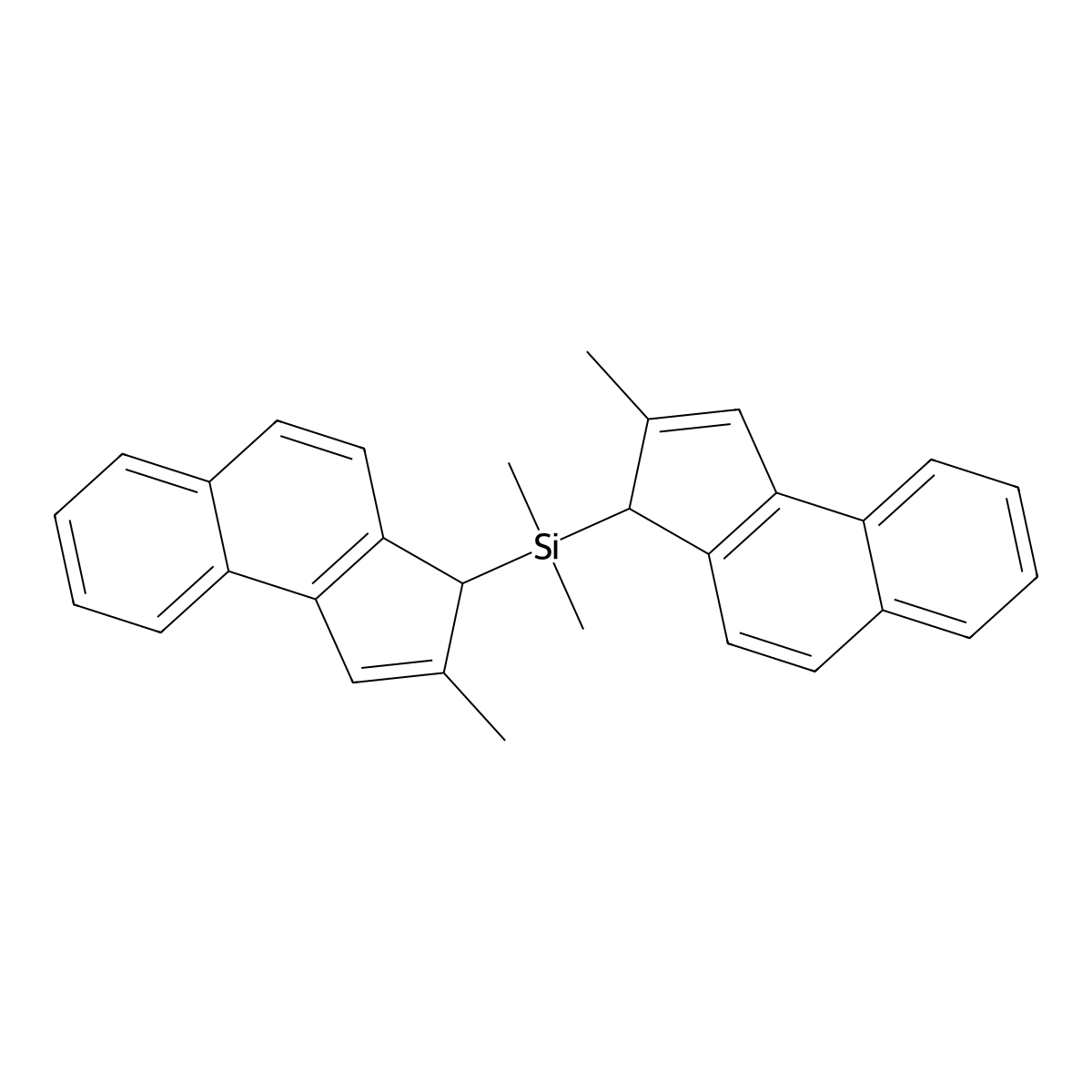 (Bis-2-methyl-indenyl)dimethylsilane molecular structure, CAS 150096-53-0