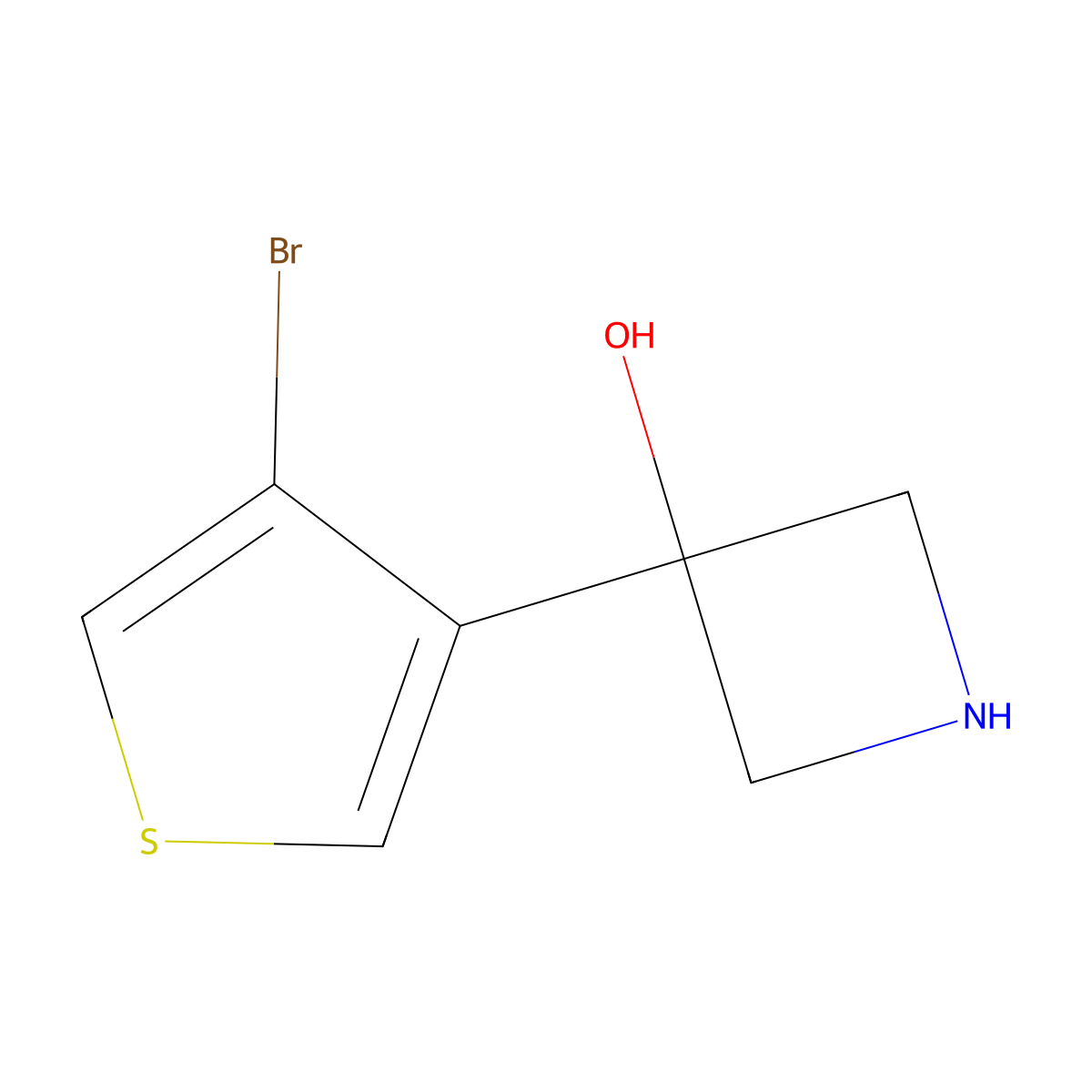 3-(4-Bromothiophen-3-yl)azetidin-3-ol molecular structure, CAS 1500960-15-5