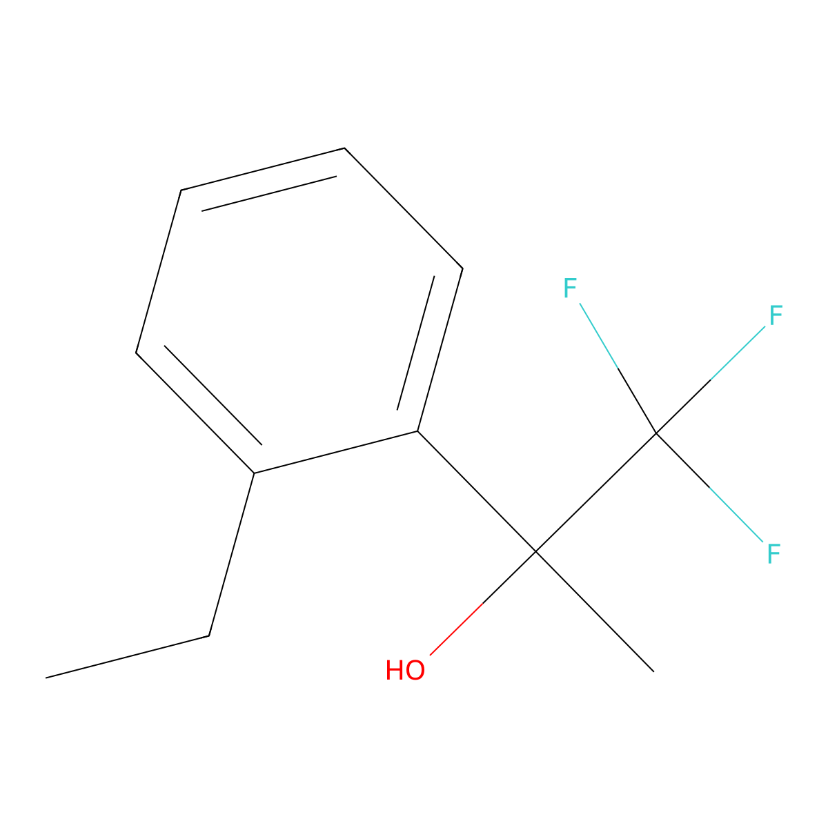 2-(2-Ethylphenyl)-1,1,1-trifluoropropan-2-ol molecular structure, CAS 1500961-59-0