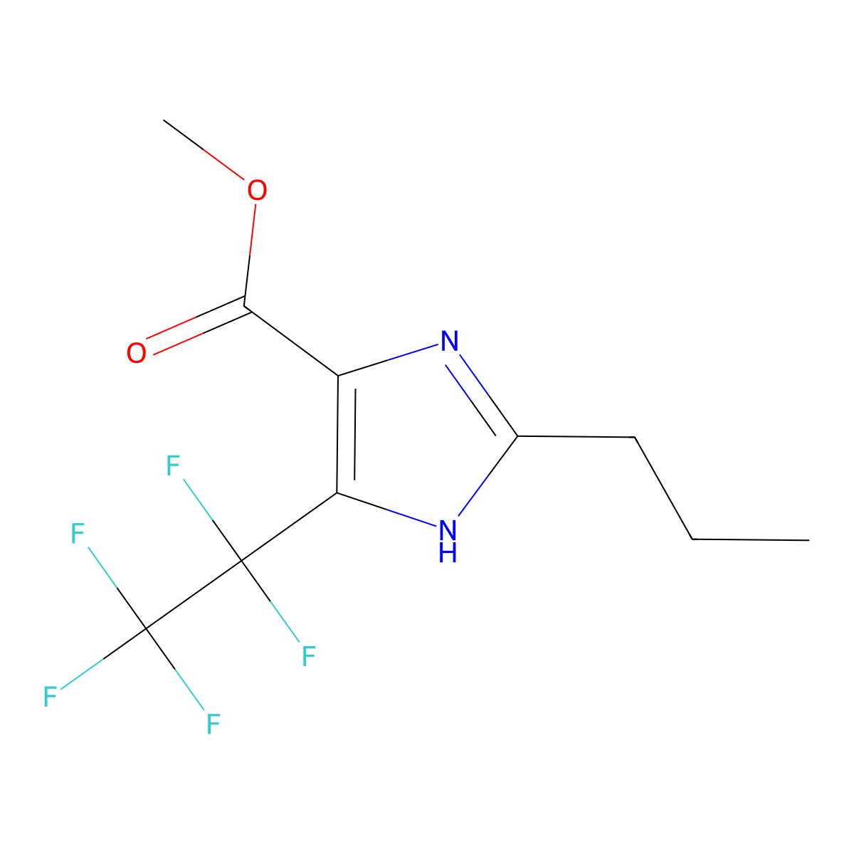 Methyl 5-(pentafluoroethyl)-2-propyl-1H-imidazole-4-carboxylate molecular structure, CAS 150097-92-0