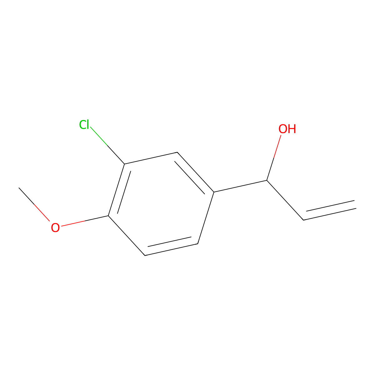 1-(3-Chloro-4-methoxyphenyl)prop-2-en-1-ol molecular structure, CAS 1500973-39-6