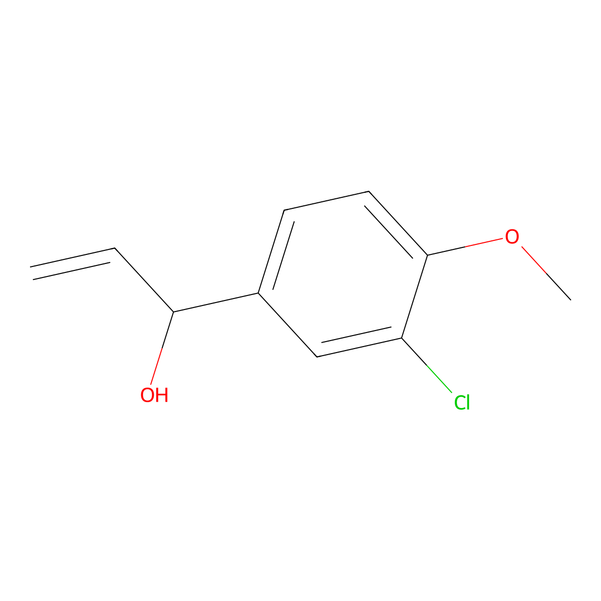 1-(3-Chloro-4-methoxyphenyl)prop-2-en-1-ol molecular structure, CAS 1500973-39-6