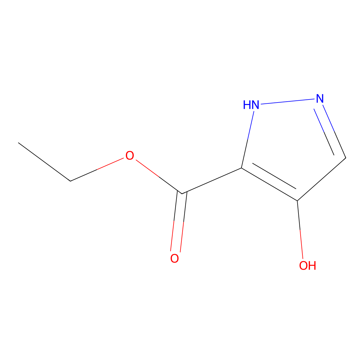 Ethyl 4-hydroxy-1H-pyrazole-3-carboxylate molecular structure, CAS 1500974-00-4