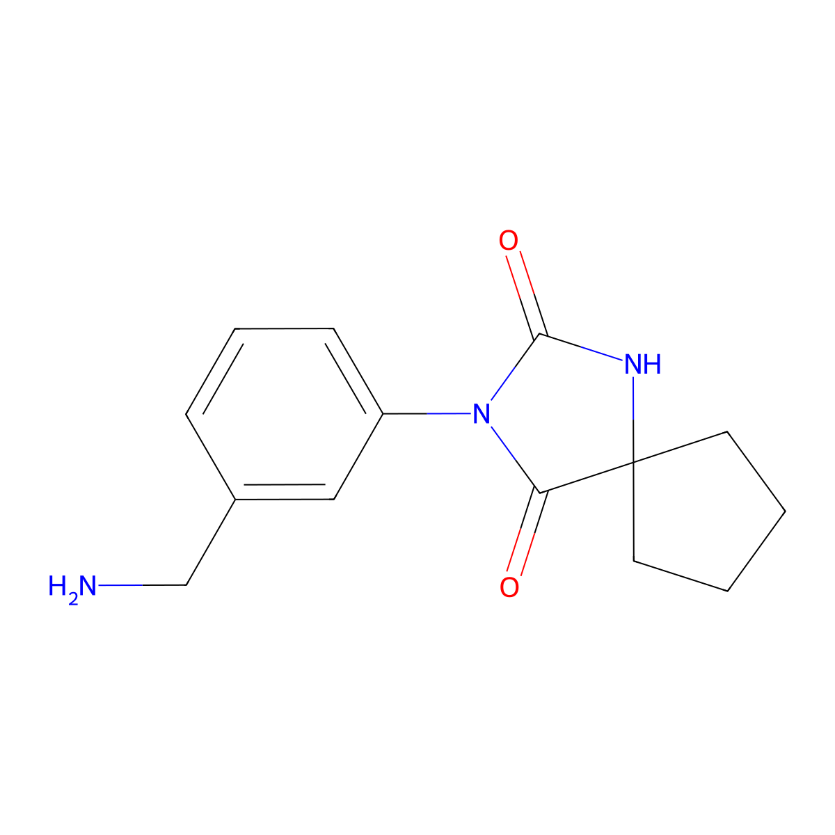 3-[3-(Aminomethyl)phenyl]-1,3-diazaspiro[4.4]nonane-2,4-dione molecular structure, CAS 1500989-59-2
